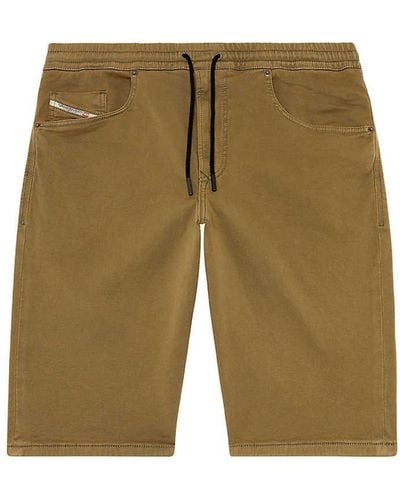DIESEL 2033 Krooley Elasticated-waist Stretch-cotton Shorts - Green