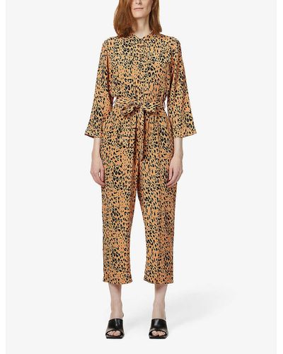 Whistles Animal-print Woven Jumpsuit - Multicolour