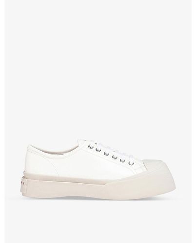 Marni Pablo Platform-sole Leather Low-top Sneakers - Natural