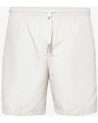 Eleventy Drawstring-waist Flap-pocket Swim Shorts Xx - White