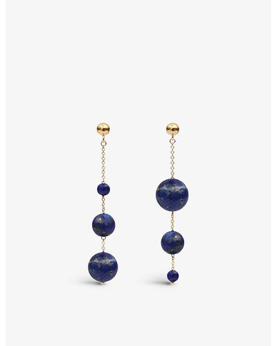 The Alkemistry Boba Blueberry 18ct Yellow-gold And Lapis Lazuli Drop Earrings