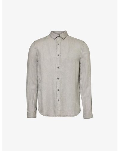 PAIGE Peters Linen-blend Shirt X - Gray