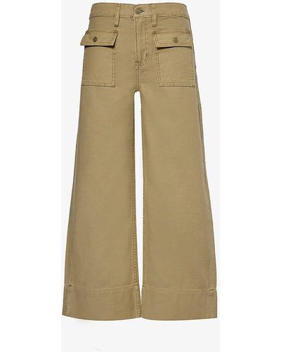 FRAME The 70's Patch-pocket Cotton Trousers - Natural