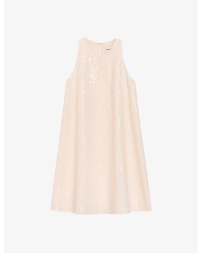 Claudie Pierlot Sequin-embellished Woven Mini Dress - Pink
