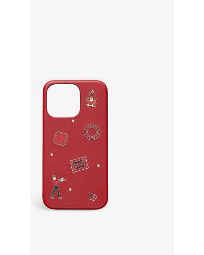 Cartier Diabolo De Leather Iphone 13 Phone Case - Red