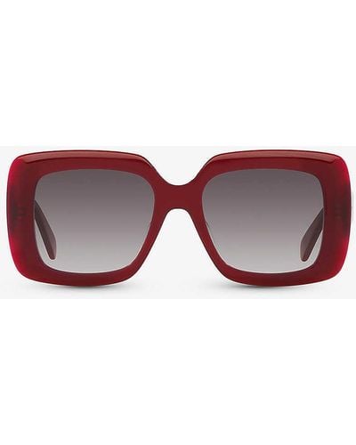 Celine Cl40263i Bold 3 Dots Square-frame Acetate Sunglasses - Purple