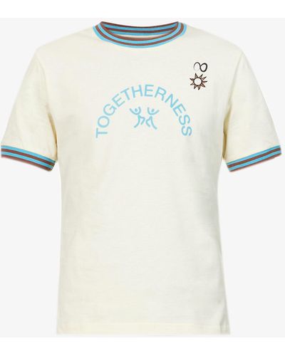 Wales Bonner Togetherness Embossed-print Organic-cotton T-shirt - White