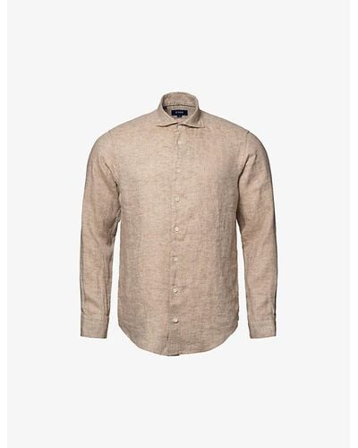 Eton Slim-fit Linen-twill Shirt - Natural