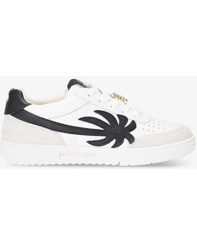 Palm Angels Palm Beach Brand-motif Leather Low-top Trainers - White
