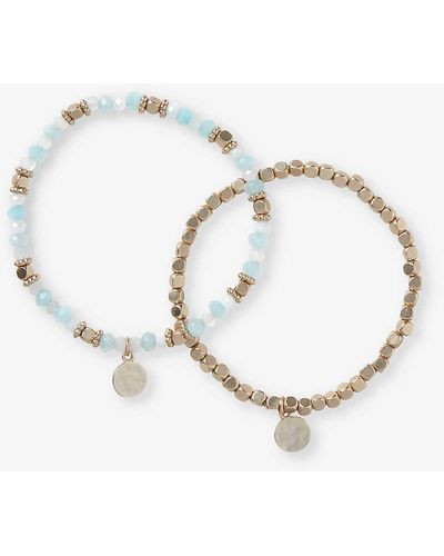 The White Company Assorted Beaded Bracelets Pack Of Two - Natural