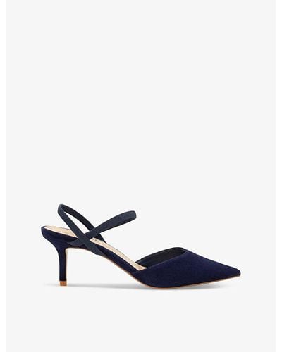 Dune Classical Suede Slingback Courts - Blue