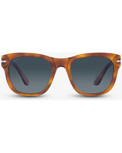 Persol Po3313s Tortoiseshell-print Square-frame Acetate Sunglasses - Blue