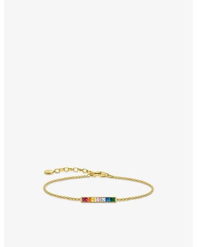 Thomas Sabo Rainbow 18ct Yellow Gold-plated Sterling Silver, Cubic Zirconia And Glass-ceramic Bracelet - Natural