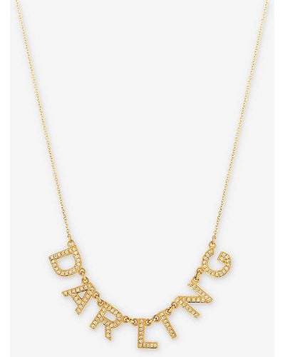 Roxanne First Oh Darling Diamond And 14ct Yellow-gold Necklace - Natural