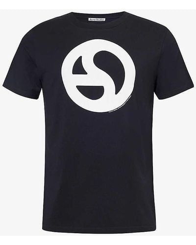 Acne Studios Setar Graphic-print Cotton-blend T-shirt - Blue