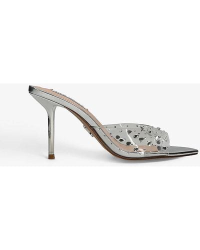 Steve Madden Foresee Crystal-embellished Metallic Sandals - White