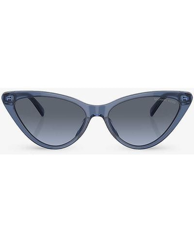 Michael Kors Mk2195u Harbour Island Cat Eye-frame Acetate Sunglasses - Blue