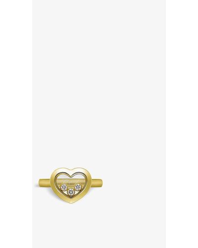Chopard Happy Diamonds Icons 18ct Yellow-gold And 0.15ct Diamond Ring - Metallic
