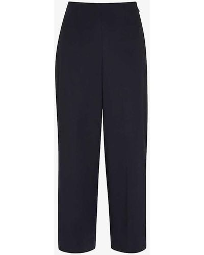 Whistles Katie Straight-leg Mid-rise Stretch-woven Trousers - Blue