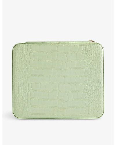 Ted Baker Brendyy Croc-effect Faux-leather Jewelry Case - Green