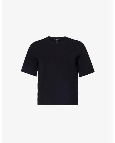 Theory Round-neck Regular-fit Knitted Top - Blue
