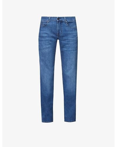 7 For All Mankind Standard Luxe Performance Regular-fit Straight-leg Stretch-denim Jeans - Blue