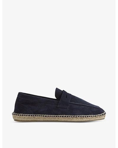Reiss Cannes Slip-on Suede Espadrille Loafers - Blue
