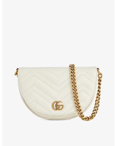 Gucci gg Marmont Mini Leather Cross-body Bag - White