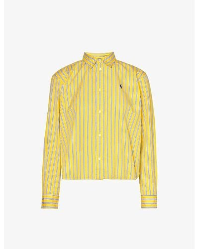 Polo Ralph Lauren Stripe-pattern Regular-fit Cotton Shirt - Yellow