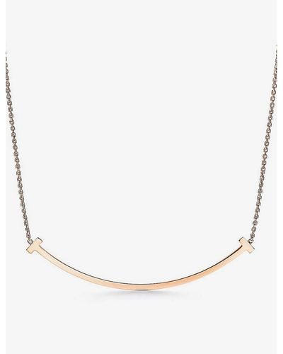 Tiffany & Co. Tiffany T Smile Extra-large 18ct Rose-gold Necklace - Natural