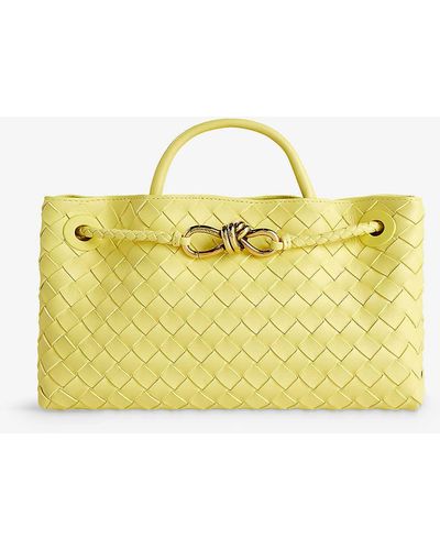 Bottega Veneta Andiamo Leather Shoulder Bag - Yellow