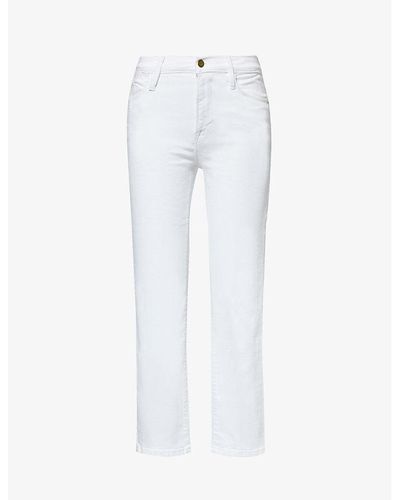 FRAME Le High High-rise Straight-leg Stretch-denim Blend Jeans - White