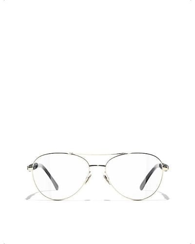 Chanel Pilot Eyeglasses - White