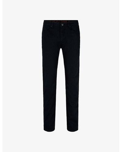 HUGO Slim-fit Mid-rise Stretch-cotton Jeans - Black