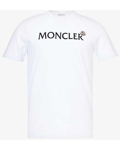 Moncler Logo-print Short-sleeve Cotton-jersey T-shirt - White
