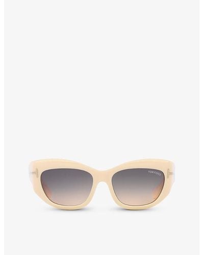 Tom Ford Tr001702 Brianna Cat-eye Acetate Sunglasses - Natural