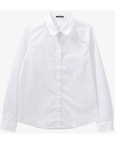 IKKS Lightning-embroidered Cotton-poplin Shirt - White
