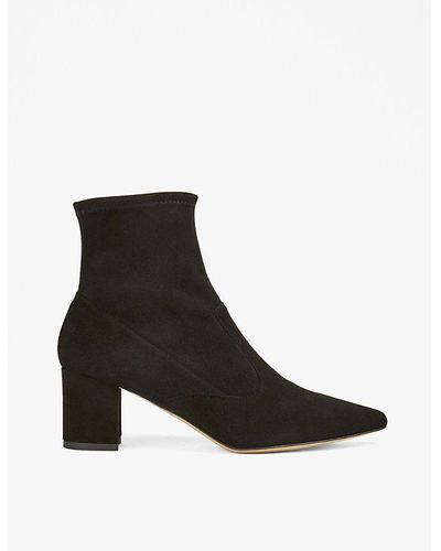 LK Bennett Alina Stretch-sock Suede Ankle Boots - Black