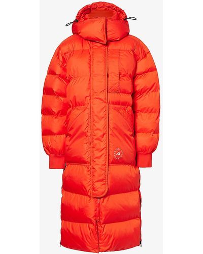 adidas By Stella McCartney Truenature Padded Regular-fit Recycled-polyester Hooded Jacket - Red