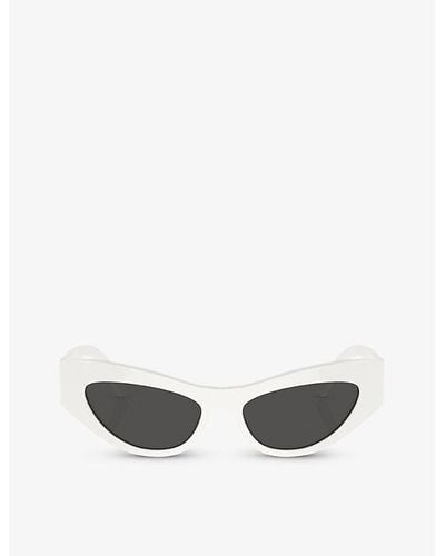 Dolce & Gabbana Dg4450 Cat Eye-frame Acetate Sunglasses - White