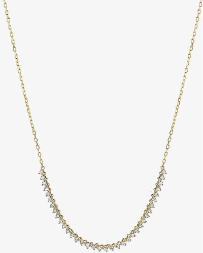 MEJURI Diamond Half 14ct Yellow- And 0.504ct Diamond Tennis Necklace - White