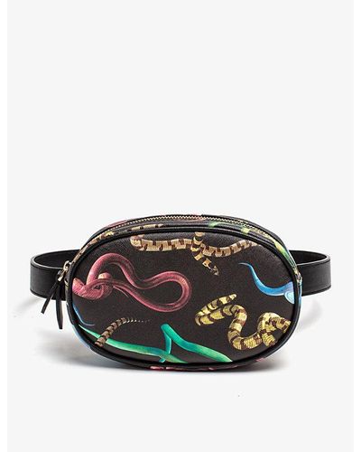 Seletti Wears Toiletpaper Snakes Faux-leather Belt Bag - Green