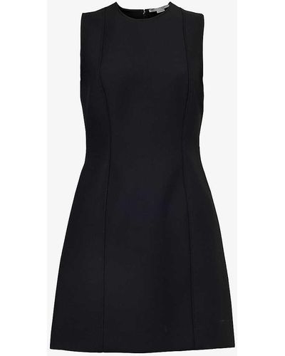 Stella McCartney Sleeveless Round-neck Woven Mini Dress - Black