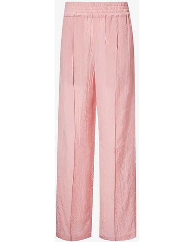 Victoria Beckham Straight-leg Mid-rise Woven Trousers - Pink