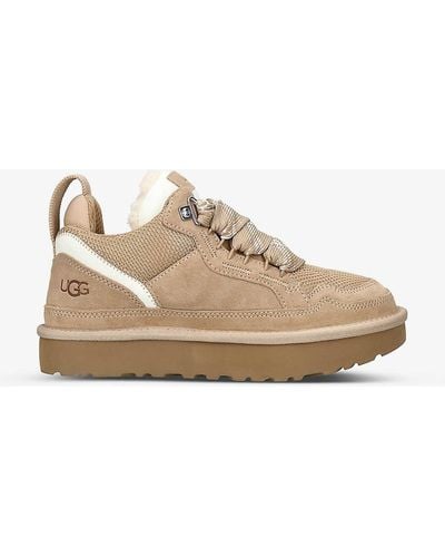 UGG Lowmel Suede And Mesh Low-top Trainers - Natural