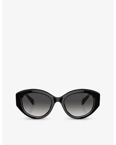 Swarovski Sk6005 Irregular-frame Acetate Sunglasses - Black