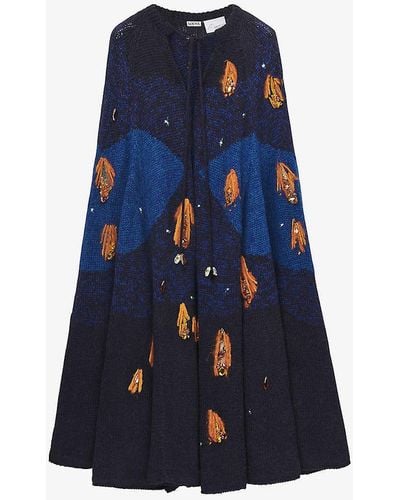 Loewe X Howl's Moving Castle Magical Sky Knitted Cape - Blue