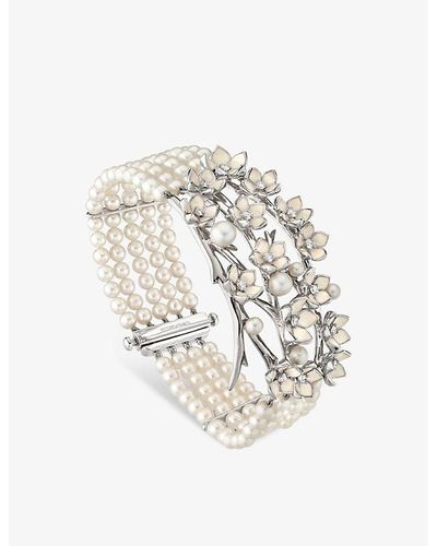 Shaun Leane Cherry Blossom , Diamond And Freshwater Pearl Bracelet - White