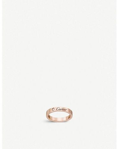 Cartier C De 18ct Rose-gold Wedding Ring - White