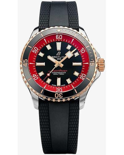 Breitling Unisex U173752a1b1s1 Superocean Stainless-steel And Ceramic Automatic Watch - Red